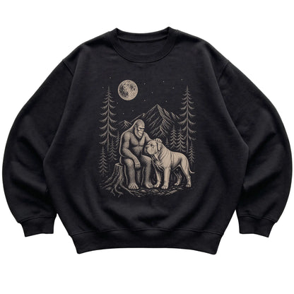 Mastiff and Bigfoot Sweatshirt in Black