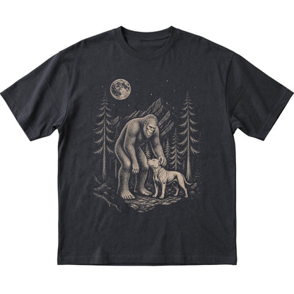 Pitbull and Bigfoot T-Shirt in Black