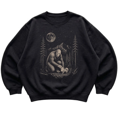 Pomeranian and Bigfoot Sweatshirt in Black