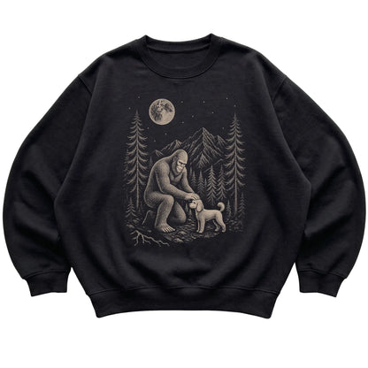 Poodle and Bigfoot Sweatshirt in Black