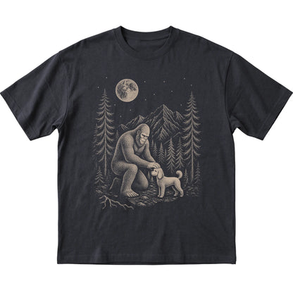 Poodle and Bigfoot T-Shirt in Black
