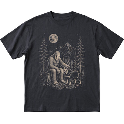 Rottweiler and Bigfoot T-Shirt in Black