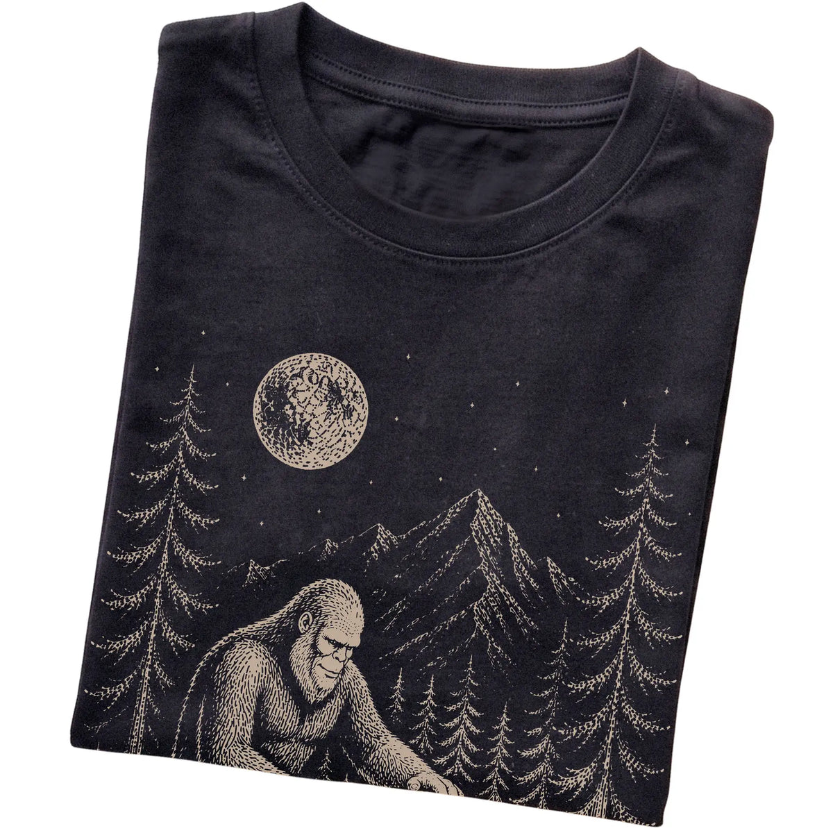 Folded Rottweiler and Bigfoot T-Shirt in Black