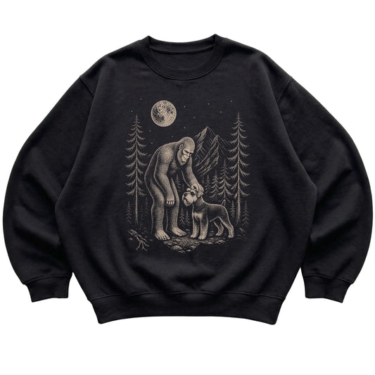 Schnauzer and Bigfoot Sweatshirt in Black