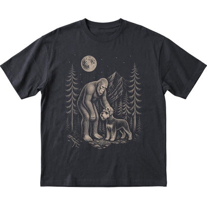 Schnauzer and Bigfoot T-Shirt in Black