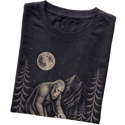 Folded Schnauzer and Bigfoot T-Shirt in Black