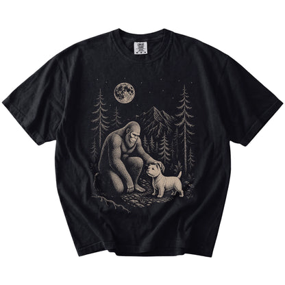 Westie and Bigfoot T-Shirt in Black