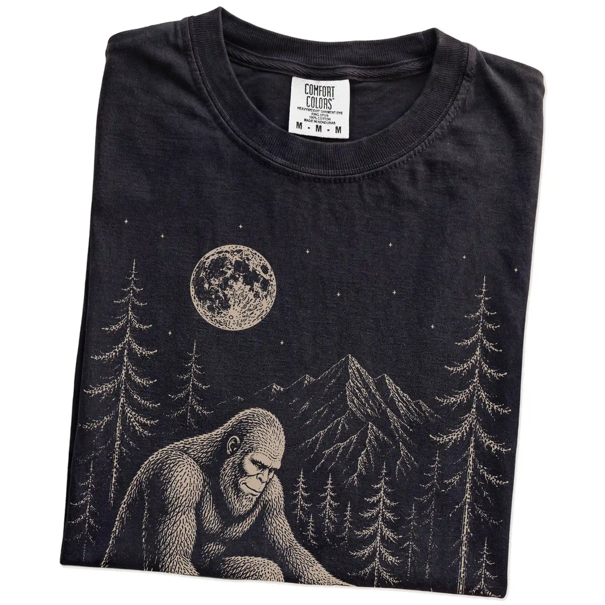 Folded Westie and Bigfoot T-Shirt in Black