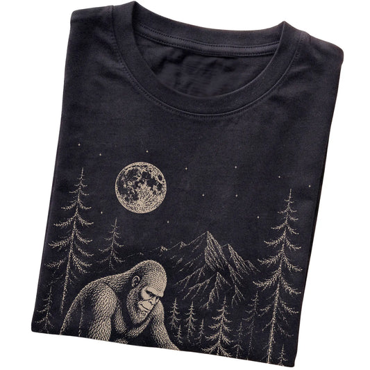 Folded Westie and Bigfoot T-Shirt in Black