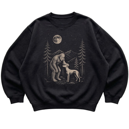 Whippet and Bigfoot Sweatshirt in Black