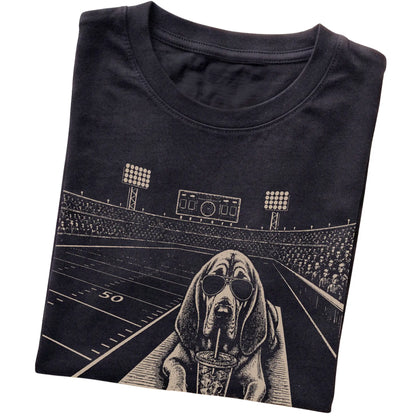 Black Bloodhound Football Tailgate T-shirt, folded