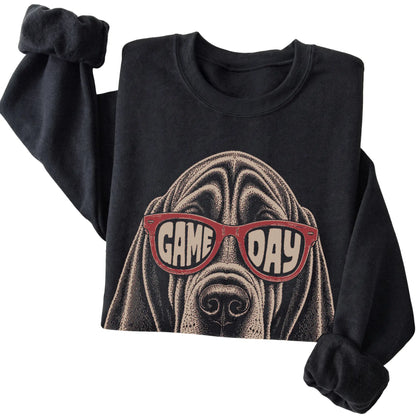 Black Bloodhound Game Day Sunglasses sweatshirt, folded