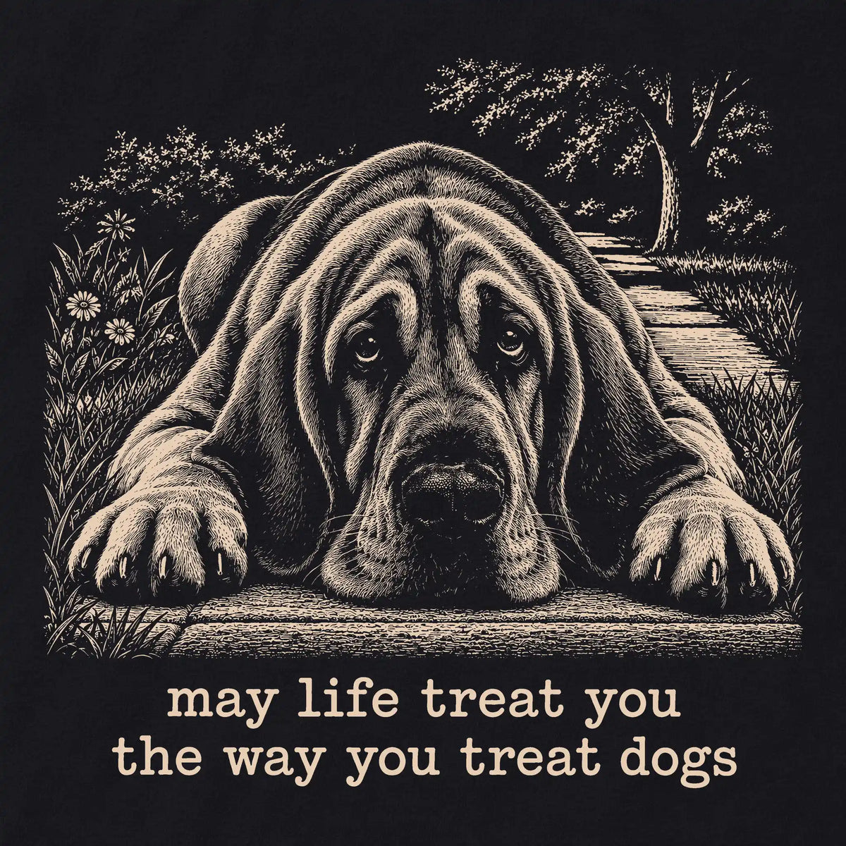 Bloodhound Karma crewneck sweatshirt in Black — Design Detail