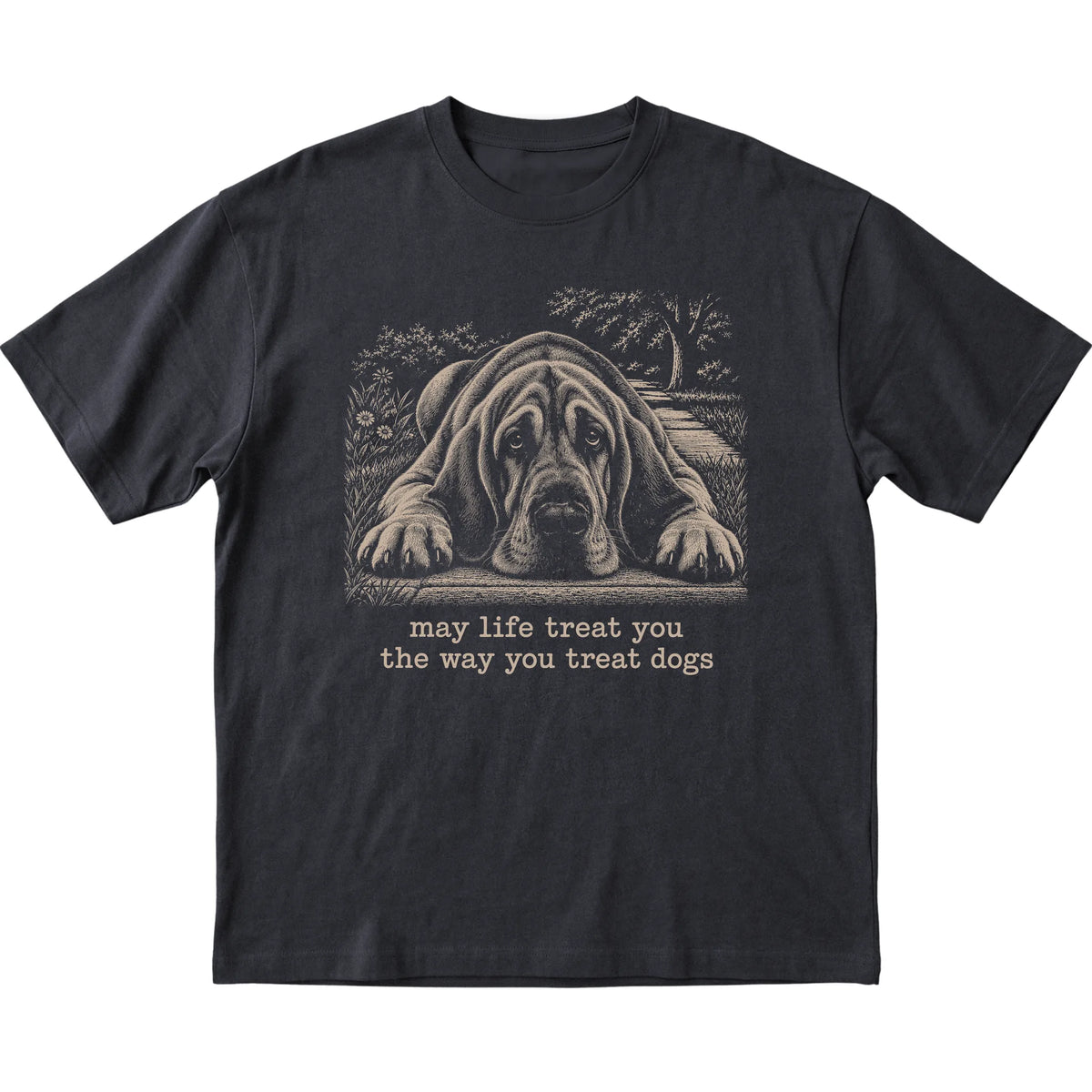 Bloodhound Karma Softstyle T-shirt in Black — Flat Lay