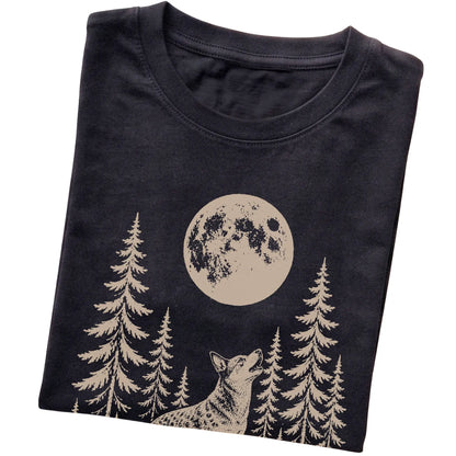Blue Heeler Howling at the Moon softstyle T-shirt in Black
