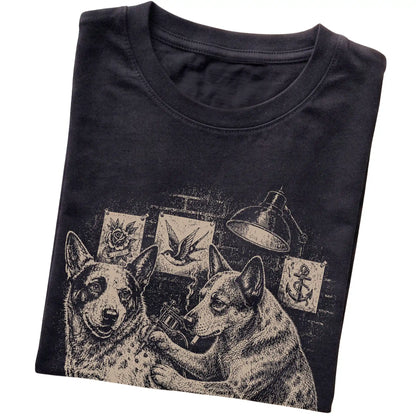 Black Blue Heeler Dog Tattoo Artist folded detail view