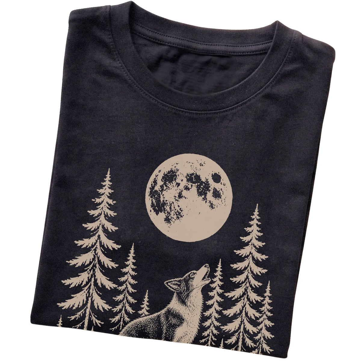 Border Collie Howling at the Moon softstyle T-shirt in Black