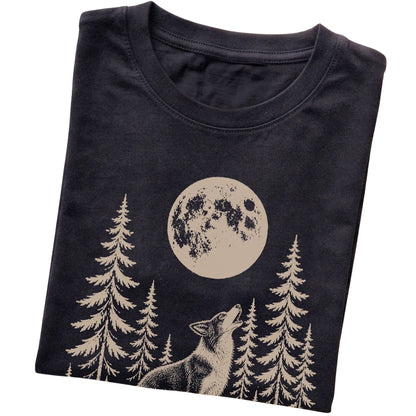 Border Collie Howling at the Moon softstyle T-shirt in Black