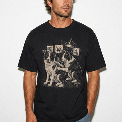 Person wearing a Black Border Collie Tattoo t-shirt