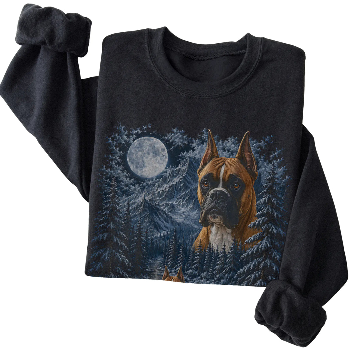 Boxer Forest Moon Sweatshirt in Black