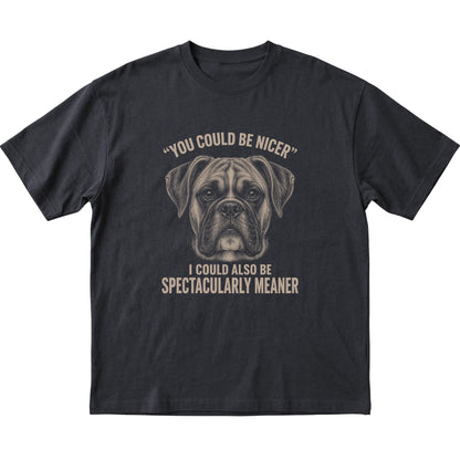 Boxer Guard Dog T-Shirt in Black — flat lay