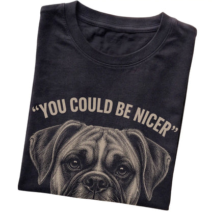Boxer Guard Dog T-Shirt in Black — folded detail