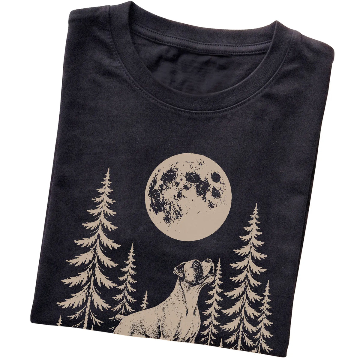 Boxer Howling at the Moon softstyle T-shirt in Black