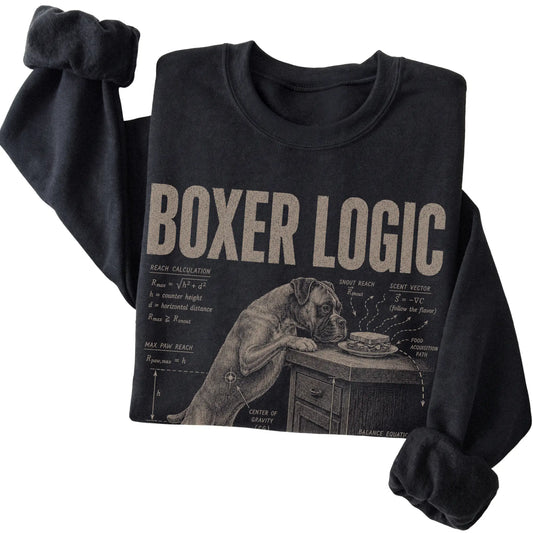 Black Boxer Logic sweatshirt folded detail
