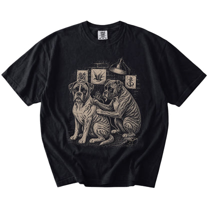 Black Boxer Tattoo t-shirt laid flat