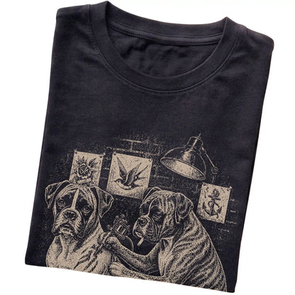 Black Boxer Dog Tattoo Artist folded detail view