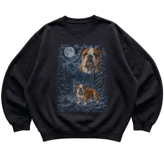 Bulldog Forest Moon Sweatshirt in Black