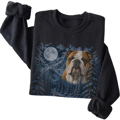 Bulldog Forest Moon Sweatshirt in Black