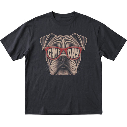 Black Bulldog Game Day Sunglasses T-shirt, laid flat