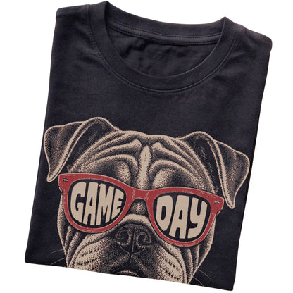 Black Bulldog Game Day Sunglasses T-shirt, folded