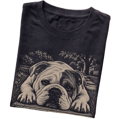 Bulldog Karma Softstyle T-shirt in Black — Folded Detail