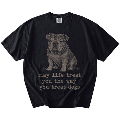 Black Bulldog Karma T-Shirt laid flat
