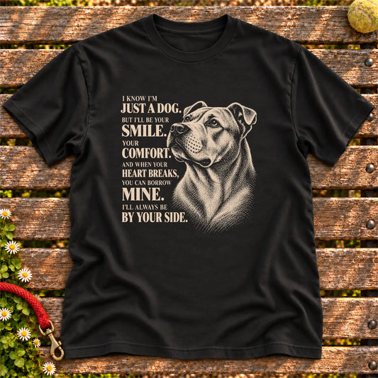 Black Gildan® Softstyle T-shirt featuring the Pitbull By Your Side design.