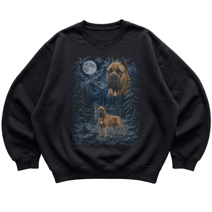 Cane Corso Forest Moon Sweatshirt in Black