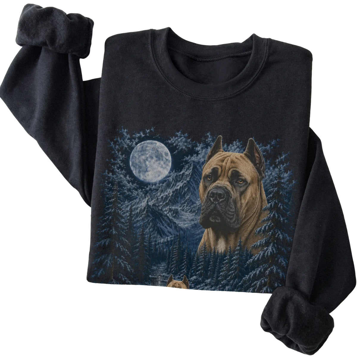 Cane Corso Forest Moon Sweatshirt in Black