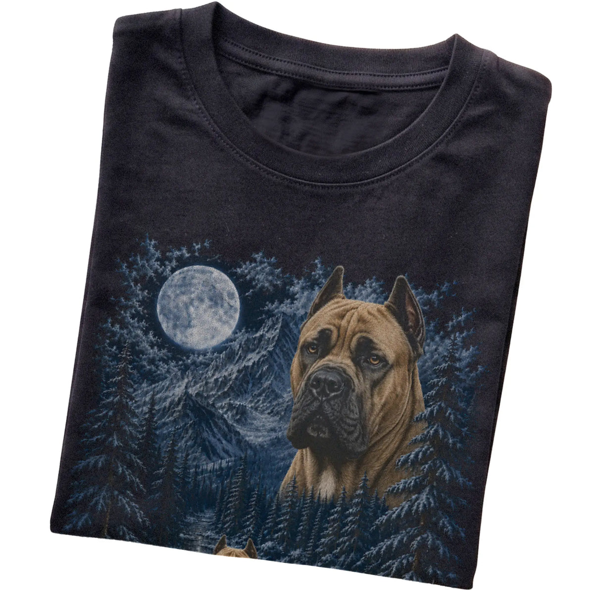Cane Corso Forest Moon T-Shirt in Black