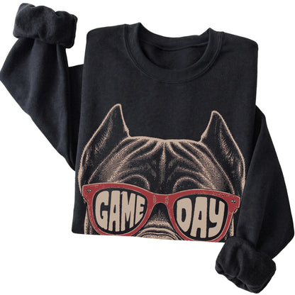 Black Cane Corso Game Day Sunglasses sweatshirt, folded