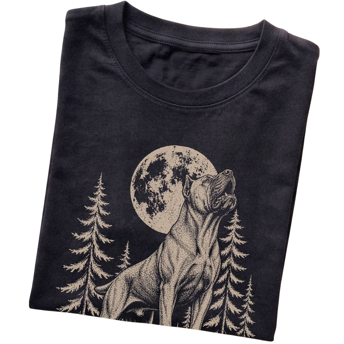 Cane Corso Howling at the Moon softstyle T-shirt in Black