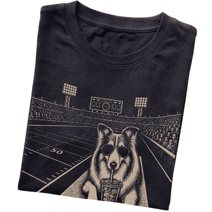Black Collie Football Tailgate T-shirt, folded