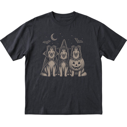 Black Collie Halloween Costume T-shirt, flat view