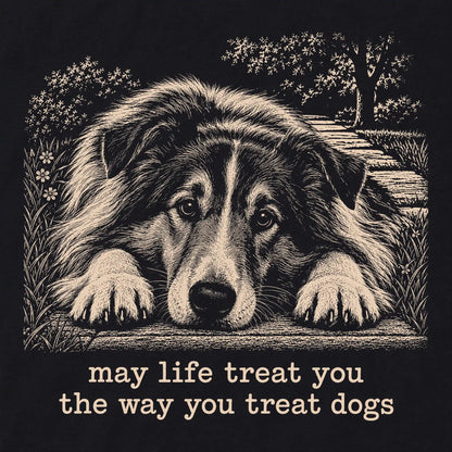Collie Karma crewneck sweatshirt in Black — Design Detail