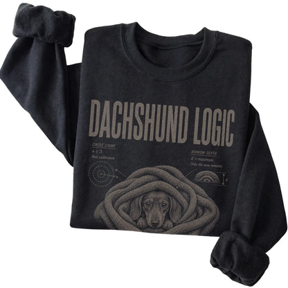 Black Dachshund Logic T-Shirt folded detail
