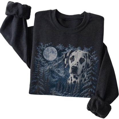Dalmatian Forest Moon Sweatshirt in Black