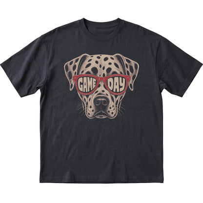 Black Dalmatian Game Day Sunglasses T-shirt, laid flat