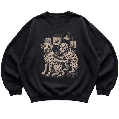 Black Dalmatian Dog Tattoo Artist shirt laid flat