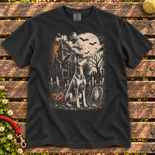 Haunted House Doberman T-Shirt in Black